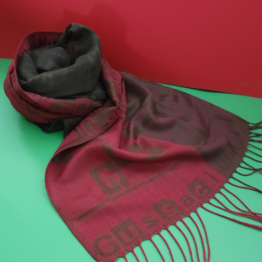 Guess Red and Brown Pashmina/Scarf EUC